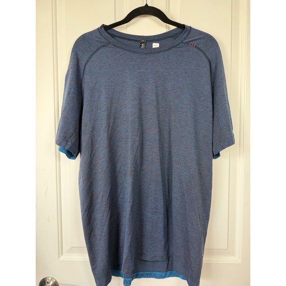 Lululemon Other - Lululemon Metal Vent Tech Short Sleeve Shirt Mens XL Blue Red Stripe Athletic